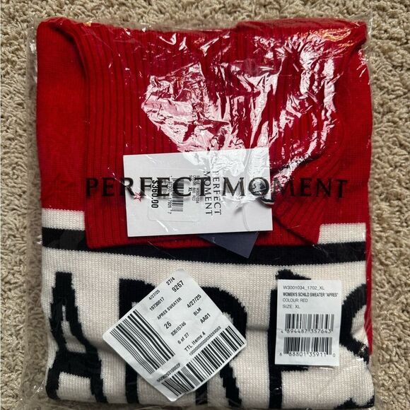 Perfect Moment Apres Ski Sweater XL Merino Wool Base Layer Red White XL NWT - Picture 3 of 9